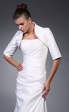 Tre quarti di lunghezza maniche da sposa in raso giacca / wrap matrimonio