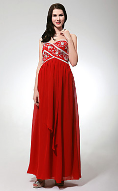 Chiffon Matte Satin Empire Sweetheart Sweep/ Brush Train Evening Dress inspired by Cannes Film Festival