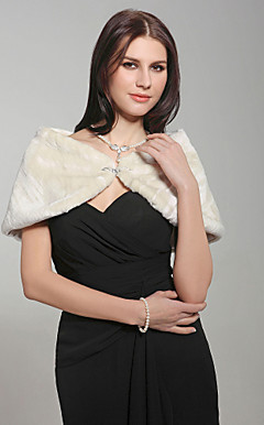 Sleeveless Faux Fur Bridal Wedding Jacket/Shawls