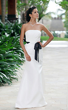 Fascinating Trumpet/Mermaid Strapless Floor-length Taffeta Wedding Dress