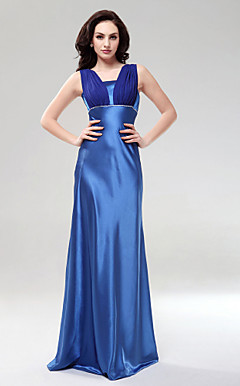 Sheath/Column Square Neckline Floor-length Charmeuse Evening/Bridesmaid Dress