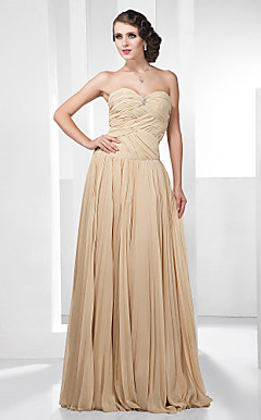 Sheath/Column Sweetheart Floor-length Chiffon Evening Dress