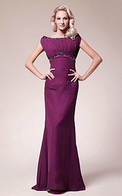 Trumpet/Mermaid Scoop Floor-length Chiffon Mother of the Bride Dress