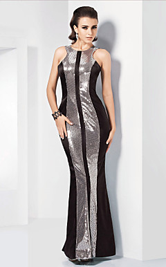 Trumpet/Mermaid Jewel Floor-length Stretch Satin Sequined Evening Dress inspired by Judy Greer at the 84th Oscar
