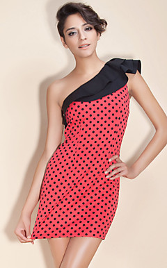 ts een schouder polka dot jurk