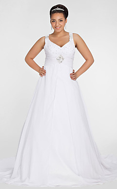 TANIA - Vestido de Noiva em Chifon (Tamanho Plus)