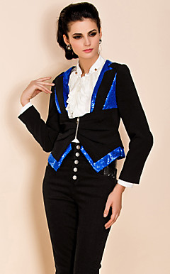 ts broderie de sequin contraste veste de couleur mince