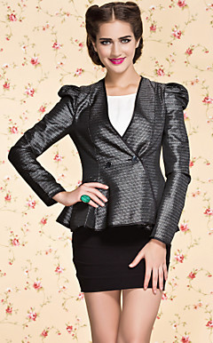 ts vintage puff skulder ruffle midje blazer