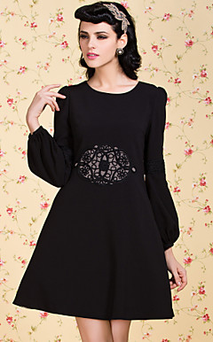 ts vintage midje broderi elegant ermet kjole