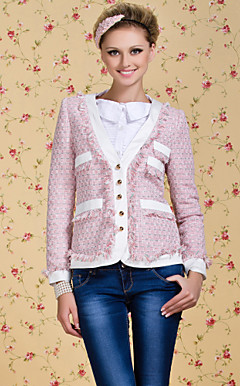 TS VINTAGE Contrast Color Tweed Coat