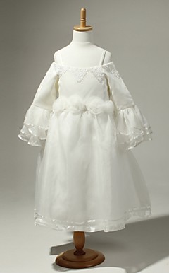 Delicate Satin And Tulle Flower Girl Dress With Bow