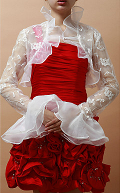 Ótimo laço de Bell Long Sleeve Jaqueta de casamento / noite