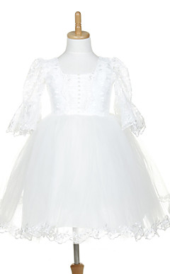 Sweet Half Belt Sleeve Tulle & Lace Wedding/Evening Flower Girl Dress