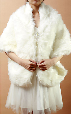 Nice Long Faux Fur Evening/Wedding Shawl