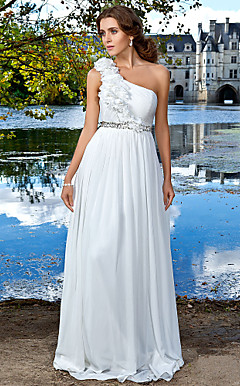 Sheath/Column One Shoulder Floor-length Chiffon Evening Dress