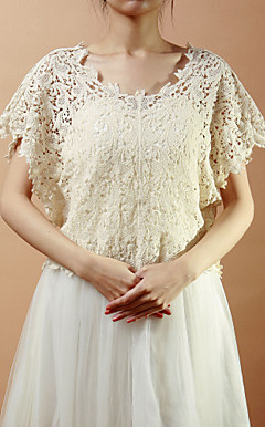 Fine-looking Short Sleeve Cotton Party/Casual Jacket/Wrap