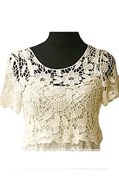 Fint utseende med korte ermer Cotton Casual / Party Jacket / Wrap
