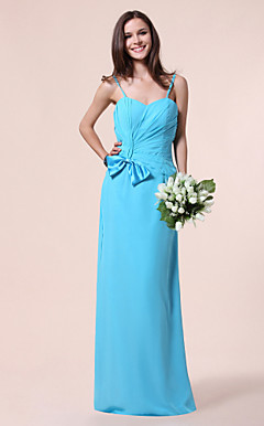 A-line Princess Sweetheart Floor-length Chiffon Bridesmaid Dress