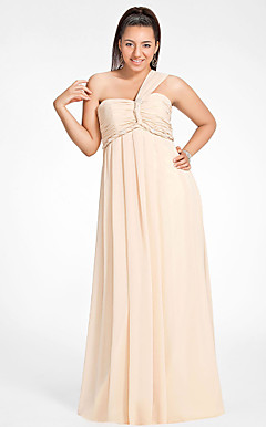 Sheath/Column One Shoulder Floor-length Chiffon Evening Dress