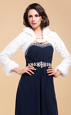 Met lange mouwen Faux Fur Avond / bruiloft jas / wrap