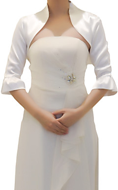 Elegante mezza manica da sera in raso / wrap nozze / Jacket (più colori)