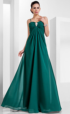 A-line Sweetheart Floor-length Chiffon Evening Dress