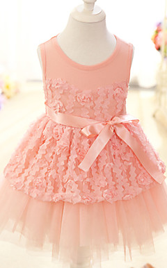 Lovely Sleeveless Cotton/Tulle Wedding/Evening Flower Girl Dress