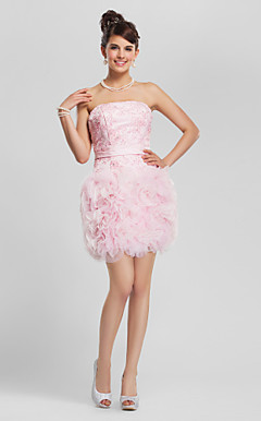JANET - Vestido de Coquetel em Organza e Renda