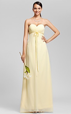 Sheath/Column Sweetheart Floor-length Chiffon Bridesmaid Dress