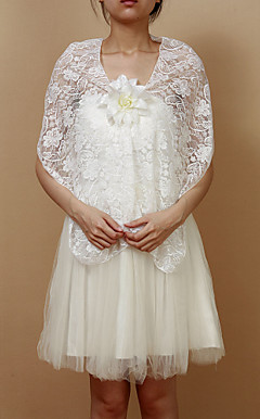 Nice Lace Evening/Casual Shawl With Flower