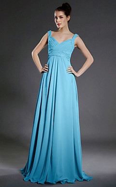 A-line Sweetheart Floor-length Chiffon Bridesmaid/Wedding Party Dress
