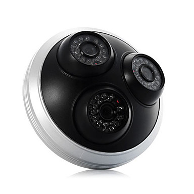  360 Degree Free Rotatable Dome Camera with 3 Wide Angle Night Vision Sony CCD Cameras (PAL)