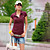  Jersey-knit Tunic-length Tee Red (XJQZ001) (Start From 10 Units) Free Shipping