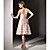  una línea de la rodilla-longitud Strapless satinado vestido de dama de honor (hsx137) (inicio de 3 unidades) envío gratuito