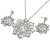  Platinum CZ Flower Pendant And Earring Set-Cubic Zirconia Jewelry Set 81116-40(SZY1720)