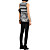  Black And White Stripes Sleeveless V Neckline Blouse / Women's Blouses (4202BD001-0857)