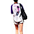  gitaar meisje kleur botsing half sleeve t-shirt (0531-4.20-20)