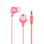  smiley in-ear-øretelefoner (fersken lyserød)