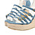  top kwaliteit denim bovenste hoge hakken sleehak met sjerp speciale gelegenheid schoen / fashion schoen (0985-k964)