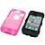  extra stevige, beschermende invloed behuizing geval + lcd screen protector voor de iphone 4 (roze)