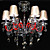  fonte au chrome 6-lumière k9 lustre en cristal avec abat-jour (0835-ad88122)