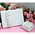  Wedding Guest Book and Pen Set With  Decorative White Silk Roses