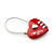  Heart-Shaped 3-Digit Luggage  Padlock (Red)