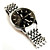  in acciaio inox orologio da polso al quarzo da uomo nero + argento