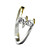  Fashion Double CZ Cubic Zirconia And Stainless Steel Ring