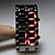  Black Metal Strip Digital Lava Style Iron Sport Mens Red LED Faceless Wrist Watch