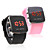  Coppia di orologi LED in silicone - Nero e Rosa