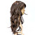  Capless Long 100% Kasi Fiber Brown Curly Costume Party Wig