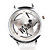 Hollow Out Star Pattern Design Unisex Quartz Wrist Watch with Crystal Decoration - White