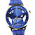  paar uitgehold ster patroon ontwerp quartz horloges met kristal decoratie - blauw en rood